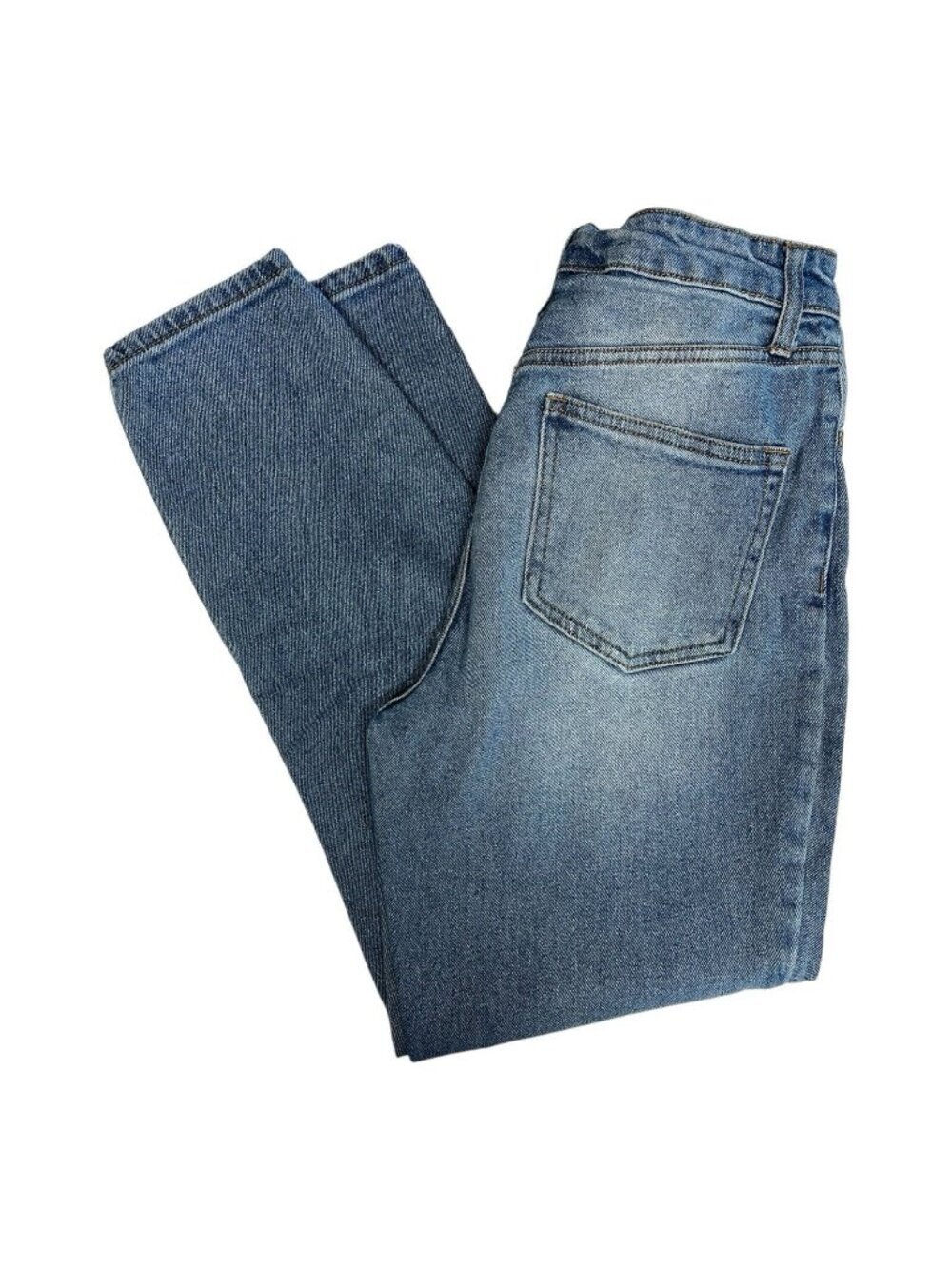 No Boundaries NO BOI Stretch Jeans~Size 9~Blue Denim Distressed Patched  L9 07